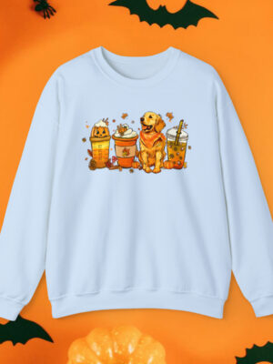 Golden Retriever Halloween Fall Coffee Unisex Sweatshirt