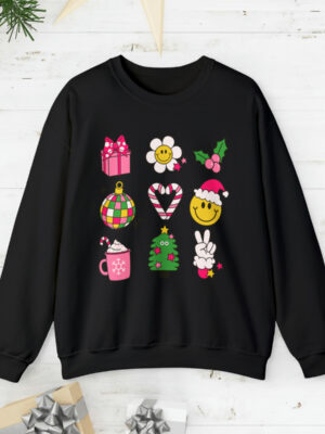 Retro Christmas Smiley Face Unisex Sweatshirt