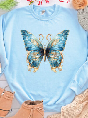 Blue Butterfly Beautiful Nature Unisex Sweatshirt