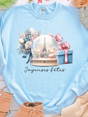 Christmas Paris France Eiffel Tower Sweatshirt