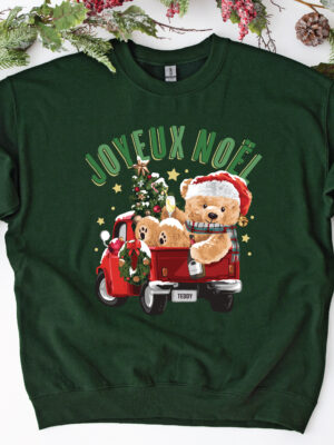 Joyeux Noel Christmas Bear Unisex Sweatshirt